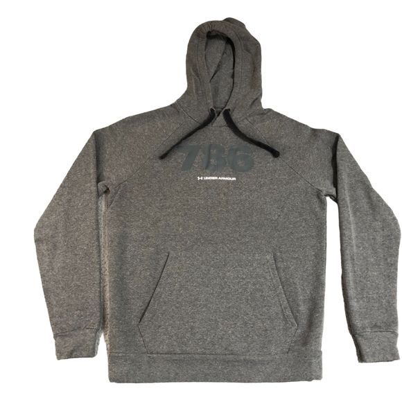 Under Armour Hoodie Mens Medium Gray Lose Logo Pullover Graphic Print Sportswear - Picture 1 of 7